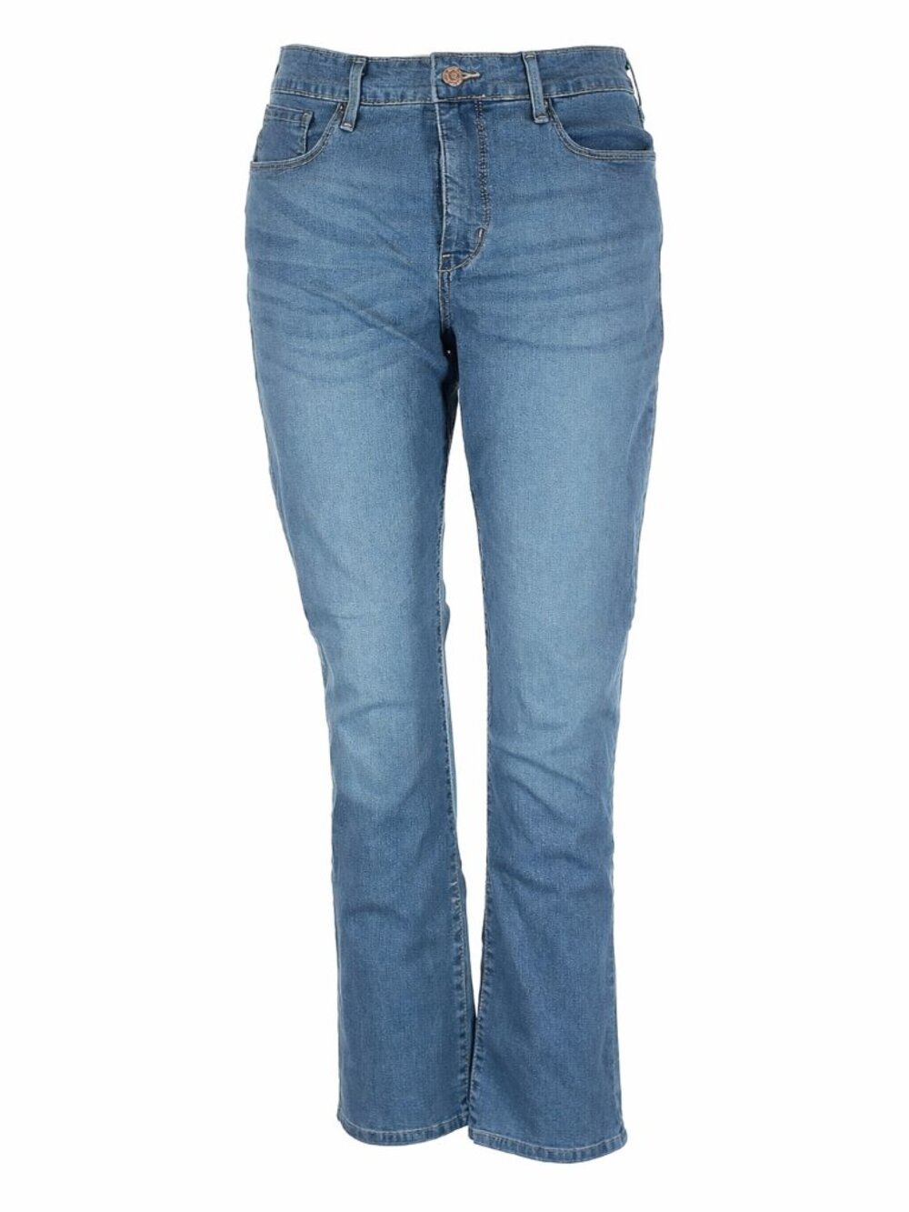 Signature Levi Strauss Shaping Straight Mid Waist Light Blue Jeans 16